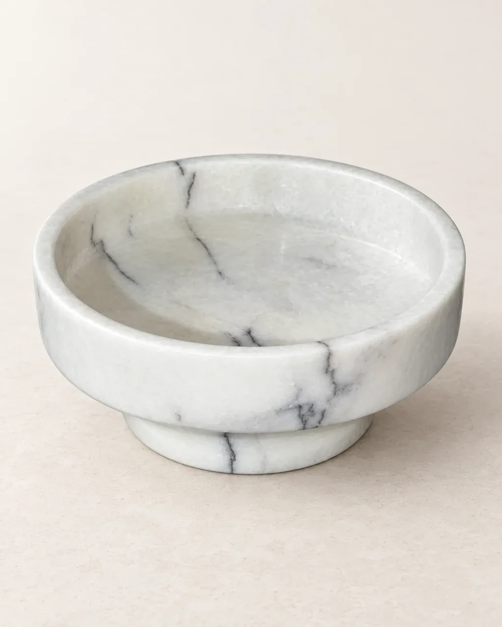 Footed Marble Bowl — Studio rendering