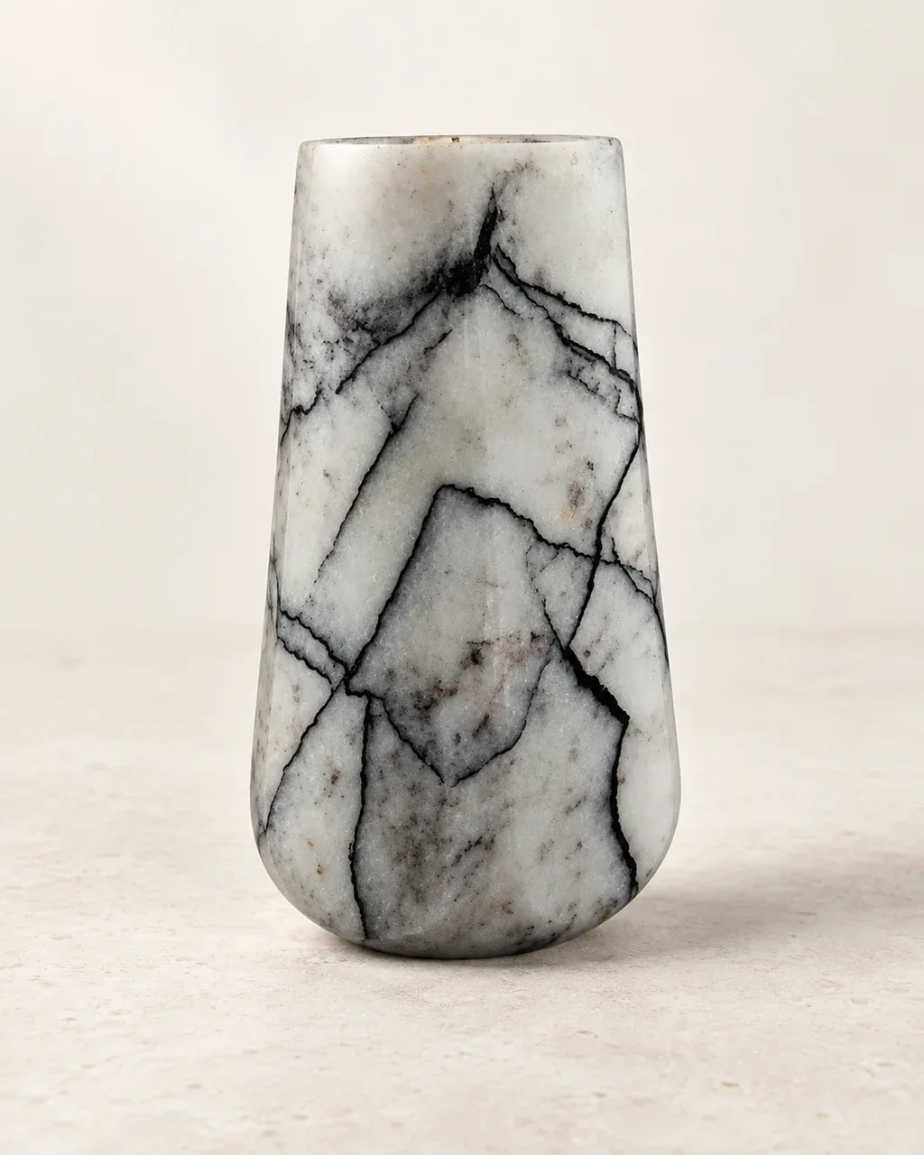 Veined Marble Candle Holder — Studio rendering