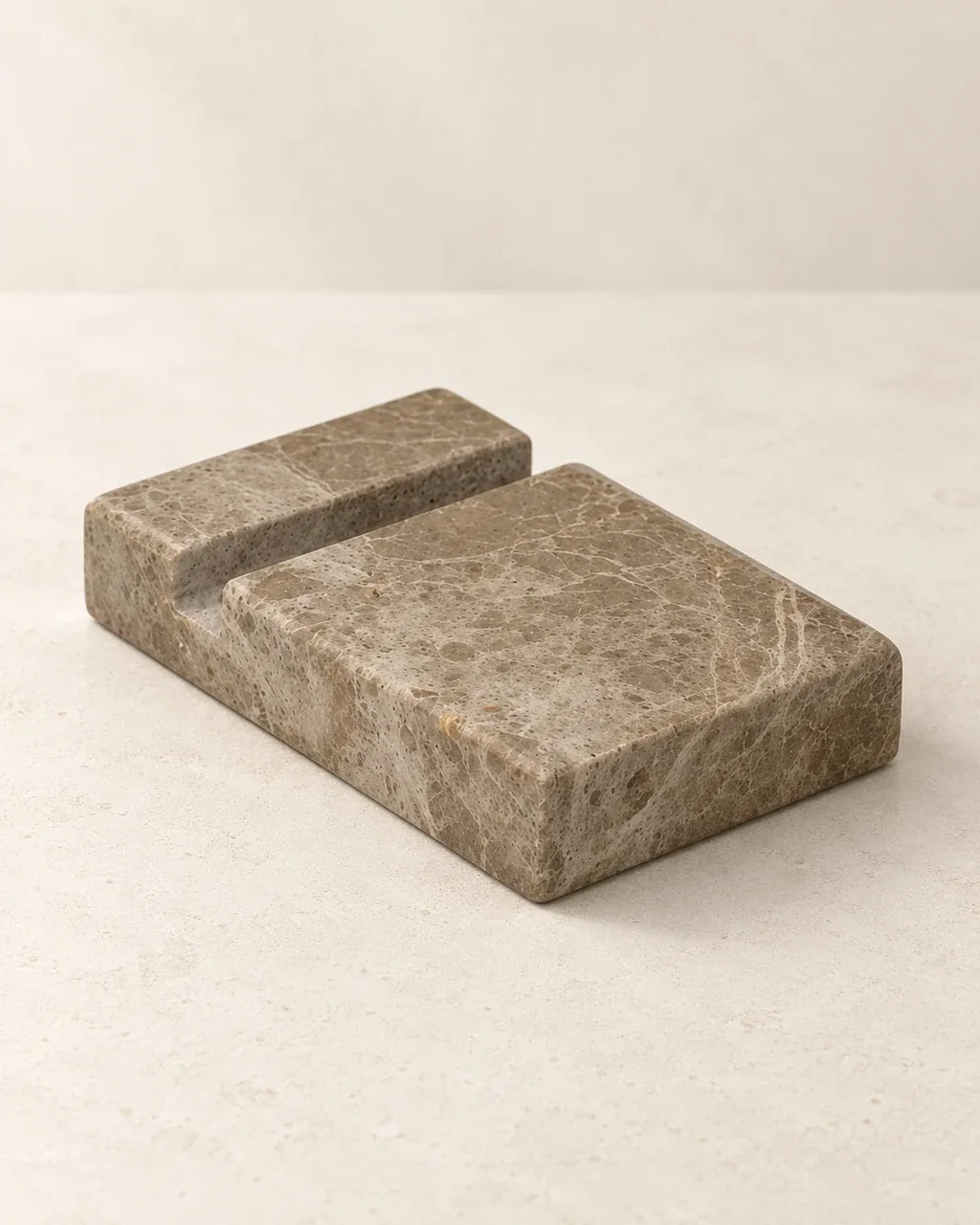 Marble Phone Stand — Studio rendering